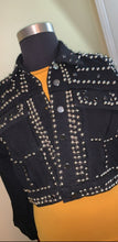 Cropped & Studded Denim Jacket