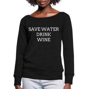 Save H2o Women's Wideneck Sweatshirt - black